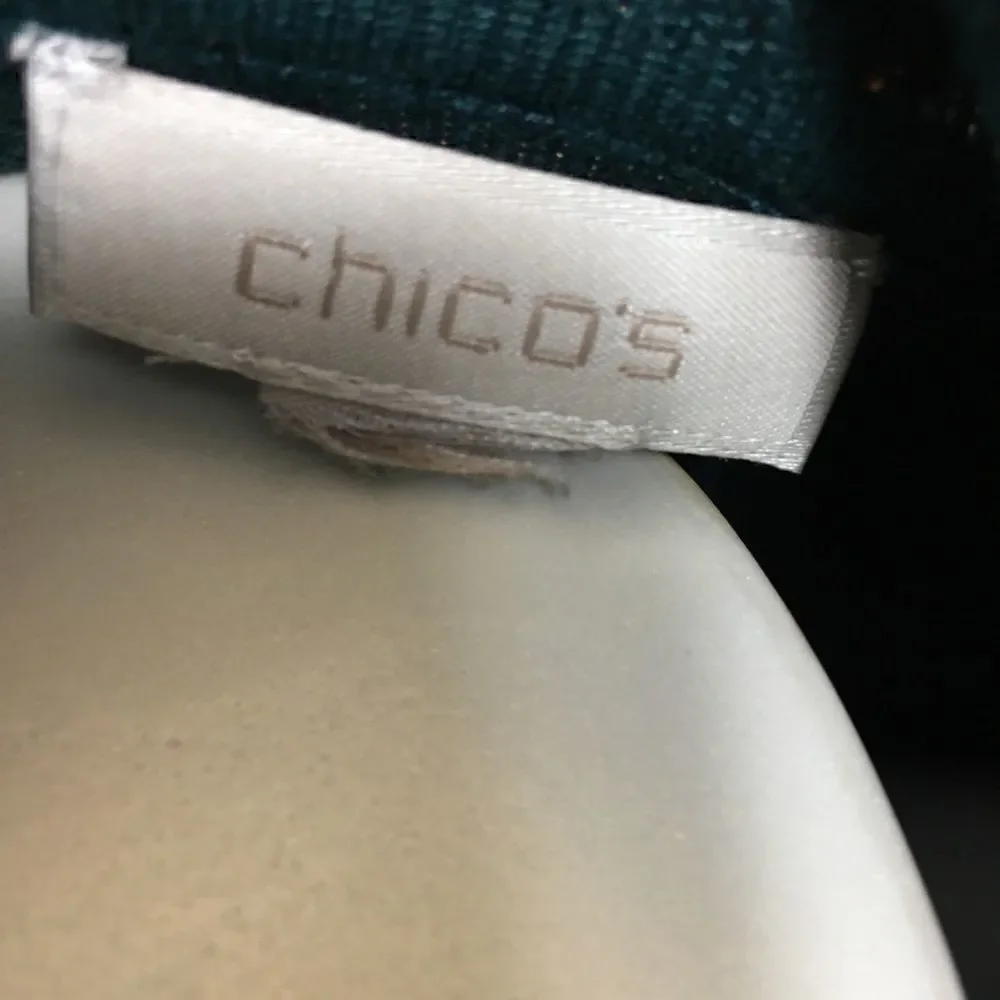 CHICOS micro ribbed lite weight long sleeve‎